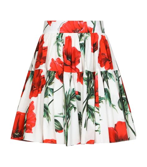 dolce and gabbana pleated poppy print mini skirt harrods hk