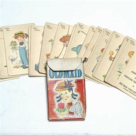 Vintage 1940s 1950s Whitman Old Maid Card Game 3009 Complete Deck