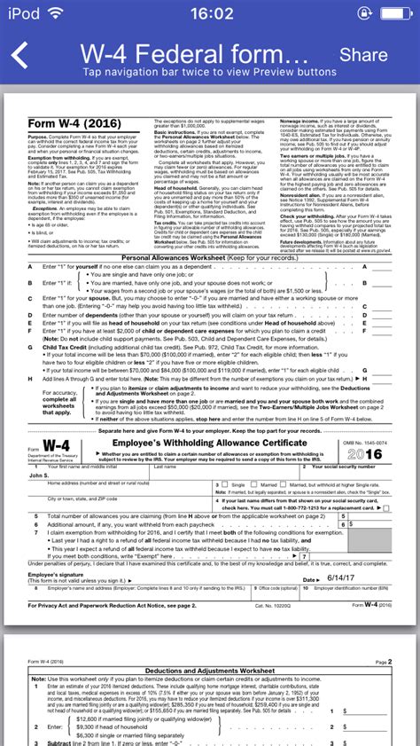 Free Printable W 4 Form For Employees Printable Templates