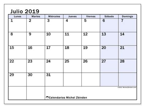 Calendarios Julio 2019 Ld Michel Zbinden Es
