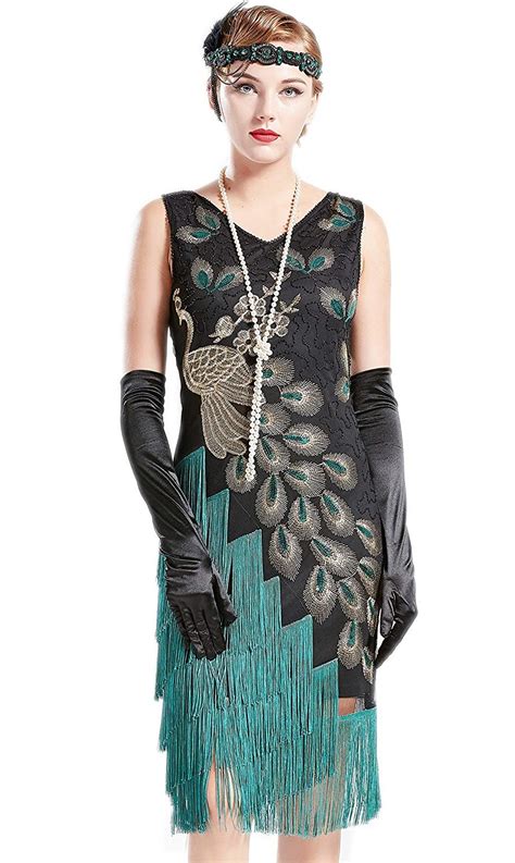 ladies 1920s great gatsby charleston party costume sequin tassel flapper dress gangster ladies