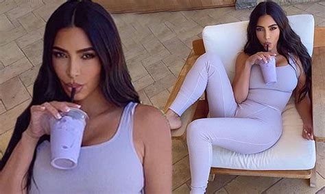 Kim Kardashian Puts Her Famous Curves On Display In Purple Loungewear