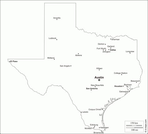 Outline Map Of Texas Printable