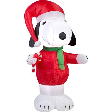 Show off your love for the holidays to your neighbors with christmas outdoor décor. Tis Your Season | 5' Snoopy with Candy Cane Airblown ...