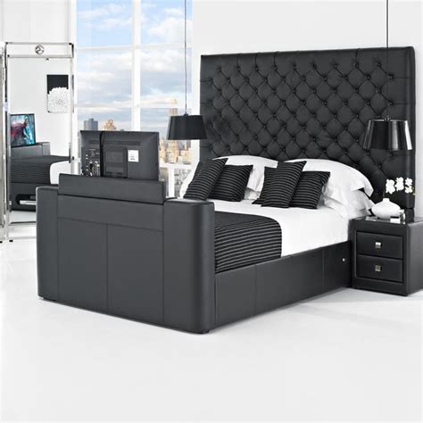 King size bed frame with tv lift. The Encore TV Bed » Petagadget