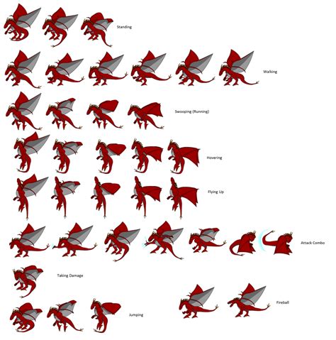 Dragon Sprite Sheet By Nampot On Deviantart