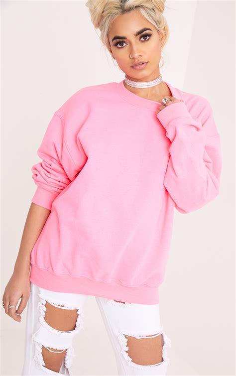 Neon Pink Ultimate Oversized Sweater Prettylittlething Usa