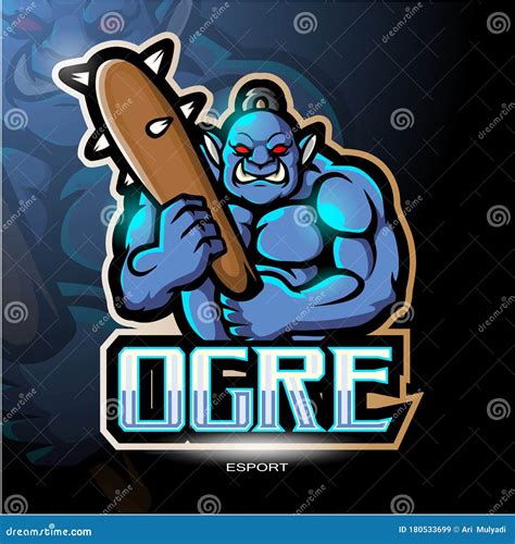 Ogre Mascot Logo For Electronic Sport Gaming Logo Stock Vector