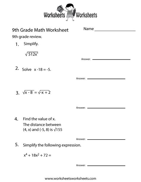 Show Work On 9th Grade Math 9th Grade Math Skills Find Out What You