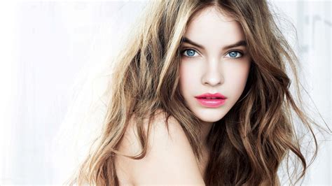 Wallpaper Face Women Model Blonde Long Hair Blue Eyes Singer Black Hair Barbara Palvin