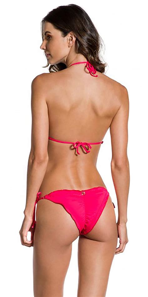 Two Piece Swimwear Flashy Pink Brazilian Scrunch Bikini Onda Rosa
