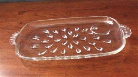 S Hazel Atlas Snack Trays With Cups Two Mid Century Glass Etsy