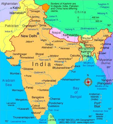 Indien Landkarte Karte Von Indien Kleine Karte Land Staat Welt