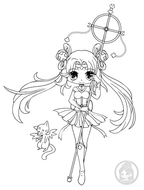 Chibi coloring page to download and coloring. Sailor Irumei chibi lineart by YamPuff • YamPuff's Stuff