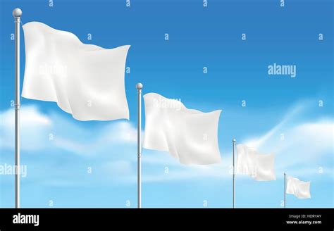 Blank White Flags Isolated On White Background Stock Vector Image And Art
