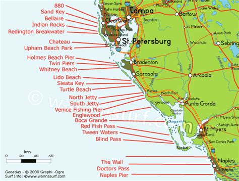 Map Of Florida Gulf Side Beaches