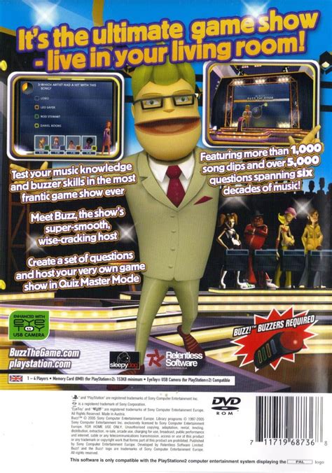 Buzz The Music Quiz 2005 Playstation 2 Box Cover Art Mobygames