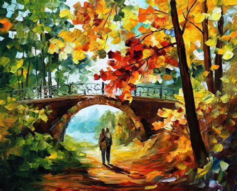Golden Fall Palette Knife Landscape Oil By Afremovartstudio Romantic