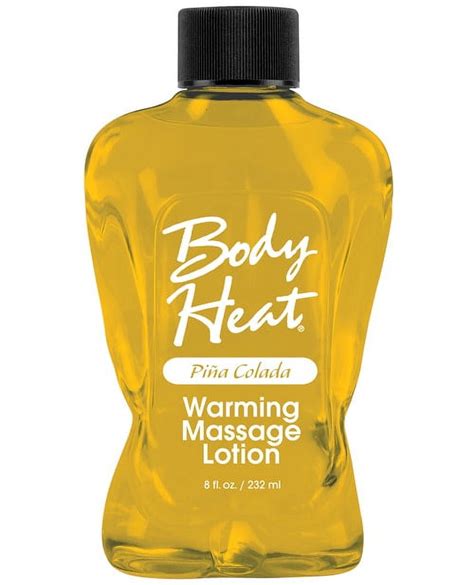 body heat warming massage lotion 8 fl oz pina colada