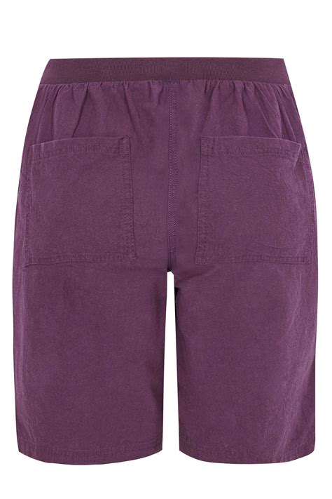 Purple Cool Cotton Pull On Shorts Yours Clothing