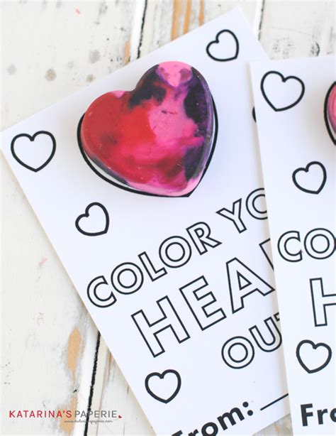 Free Printable Heart Crayon Valentine One Simple Party