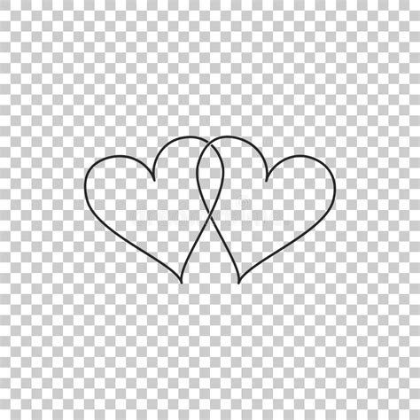 Two Linked Hearts Icon Isolated On Transparent Background Heart Two