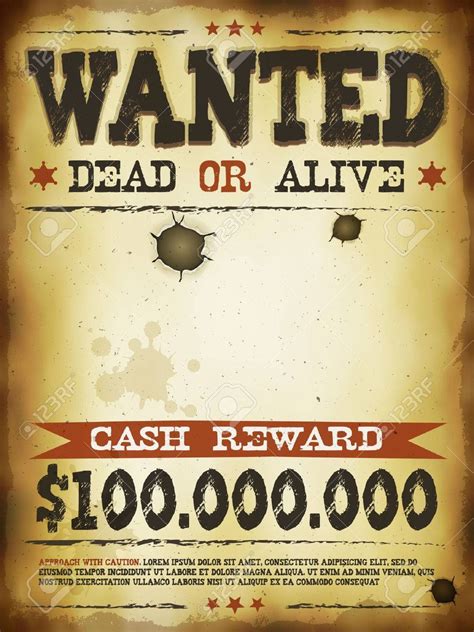 Illustration Of A Vintage Old Wanted Placard Poster Template Free