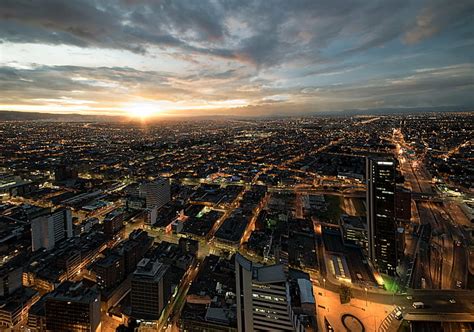 Hd Wallpaper Aerial View Of City During Sunset Flat Bogotá