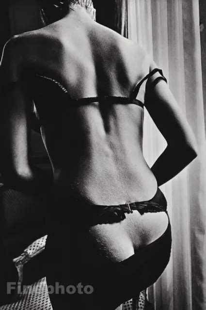 Vintage Semi Nude Female Woman By Jeanloup Sieff Garters Bra Butt Photo Art Picclick