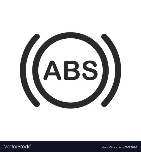 Abs Car Dashboard Indicator Icon Royalty Free Vector Image