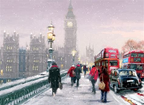 Westminster Bridge In The Snow Charity Christmas Card London
