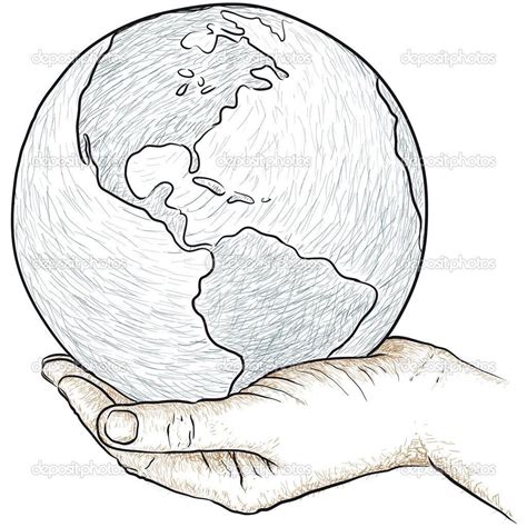 Drawing Hands Holding The World Earth Drawings Drawings Earth Sketch