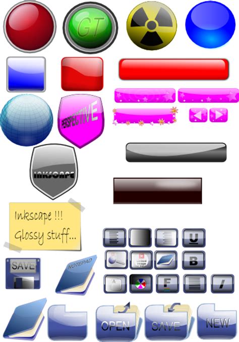 Mixed Gloss Icons And Buttons Clip Art At Vector Clip Art