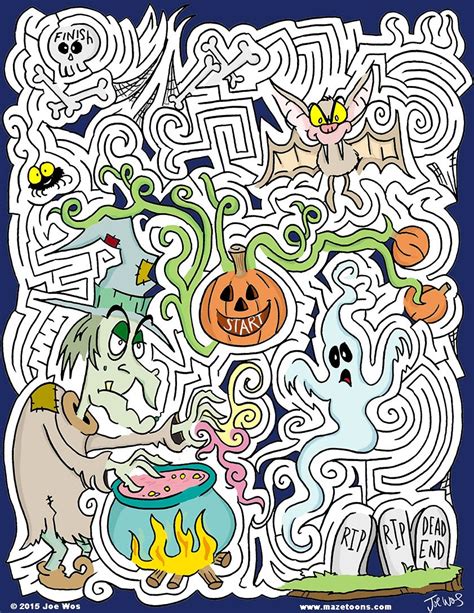 Mazes For The Holidays Halloween Maze Halloween Worksheets