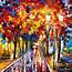 COLORFUL ALLEY— PALETTE KNIFE Oil Painting On Canvas By Leonid Afremov 