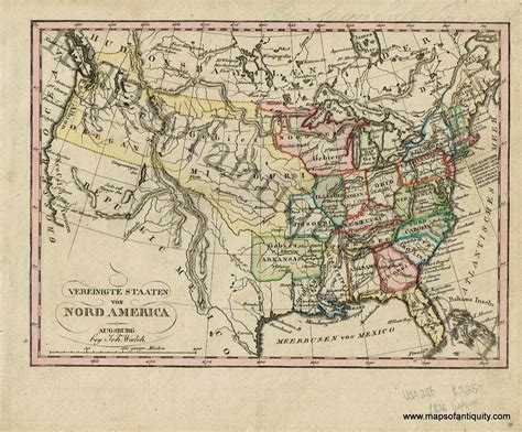 1826 Vereinigte Staaten Von Nord America Antique Map Map Oregon