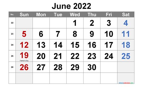 Free June 2022 Calendar With Holidays Printable June 2022 Calendar