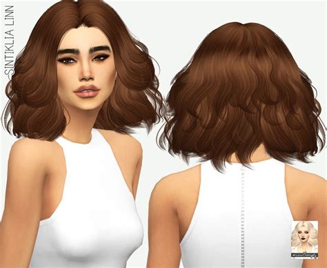 Sims 4 Hairs Miss Paraply Sintiklia`s Linn Hair Retextured Sims