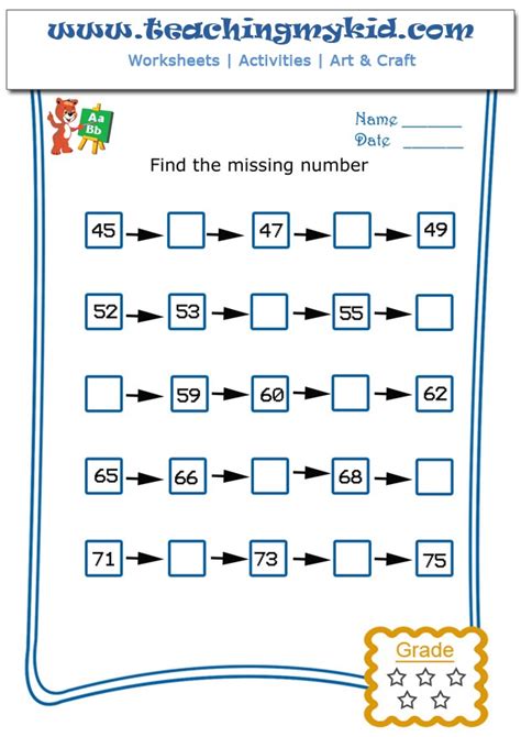 Number Worksheets Write The Missing Number 4 Worksheet 4