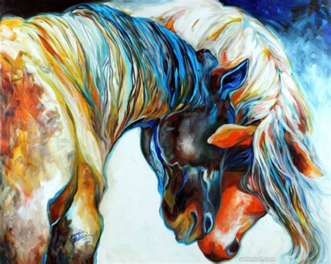 Horse Love Painting Marciabaldwin