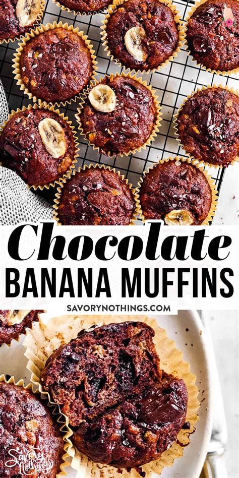 Healthier Double Chocolate Banana Muffins Recipe Savory Nothings