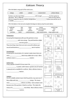 Student exploration collision theory worksheet answers. Collision Theory worksheet by JAG Education | Teachers Pay ...