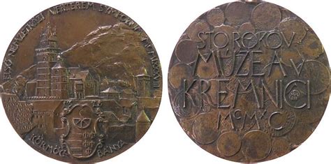 Slowakei Medaille Bronze Kremnitz Sto Rokov Muzea V Kremnici