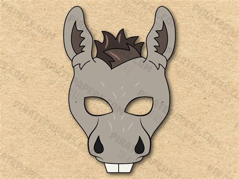 Donkey Mask Printable Paper Diy For Kids And Adults Pdf Template