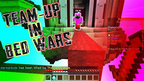 Playing Bed Wars Of Minecraft We Team Up In Minecraft Bed Wars I Am