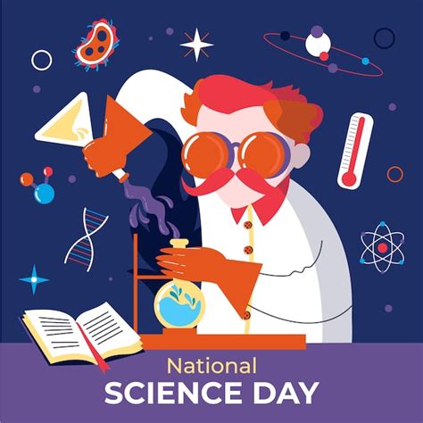Premium Vector Flat National Science Day Illustration