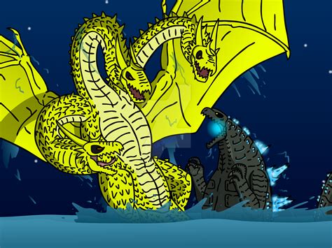 Drawing Godzilla Vs Ghidorah ~ Godzilla Vs Ghidorah By Grav3soul On