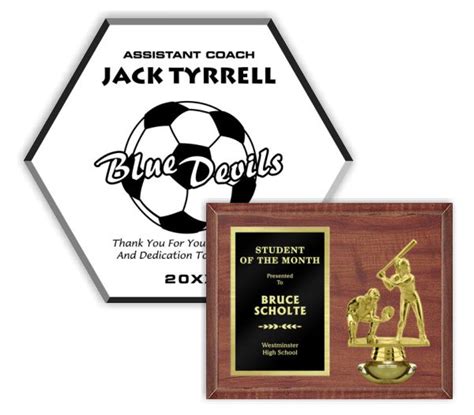 Has awards for sports, schools, and companies and offers a variety of design and personalization services. Plaques | netTrophy