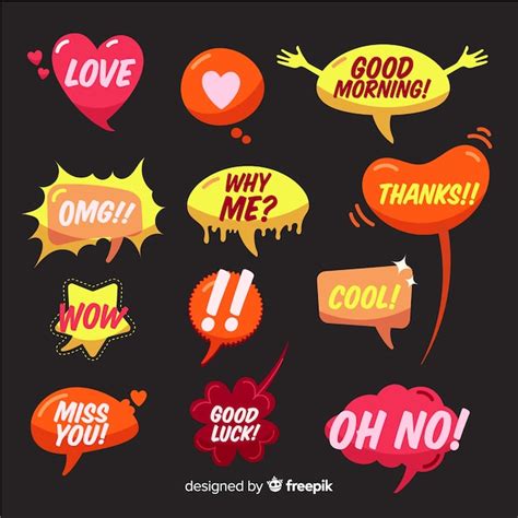Free Vector Hand Drawn Speech Bubbles With Different Expressions