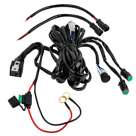 Check spelling or type a new query. LED Light Wiring Harness with Switch and Relay - Dual Output, DT Connector | LED Work Light ...